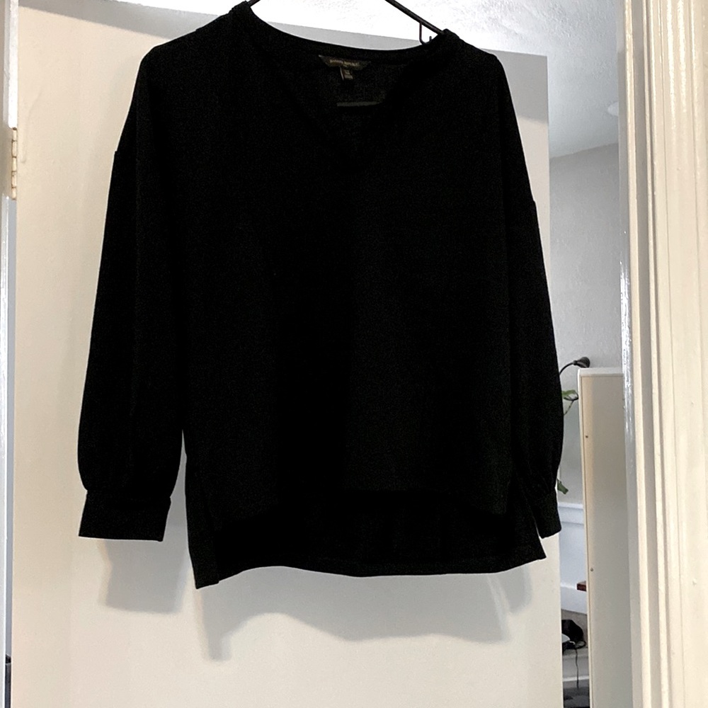 Banana republic petite Black bishop sleeve blouse xs